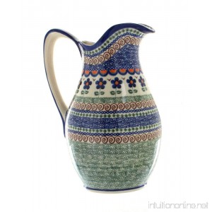 Polish Pottery Aztec Flower Pitcher - B005JEYAJO